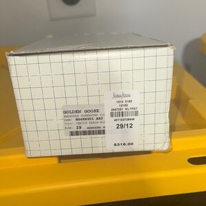 Authentic Golden Goose White Grid Pattern Box